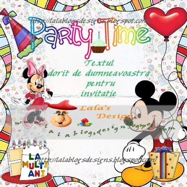 Invitatii Party Hannah Mickey Ori Alte Personaje Disney Lala S